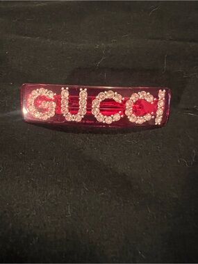 Gucci Pink Gold-Accented Glitter Resin Hair Clip
